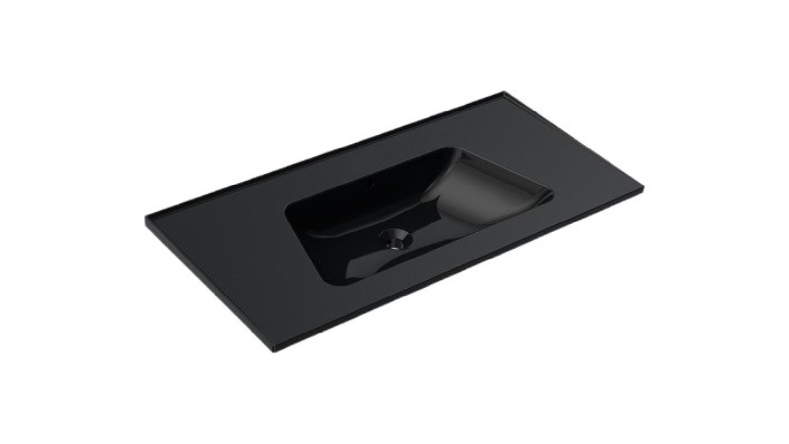 Parisi Bloom 105 Wall Basin 0 Tap Hole - Gloss Black
