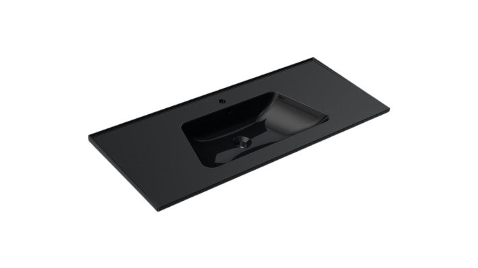 Parisi Bloom 120 Wall Basin 1 Tap Hole - Gloss Black