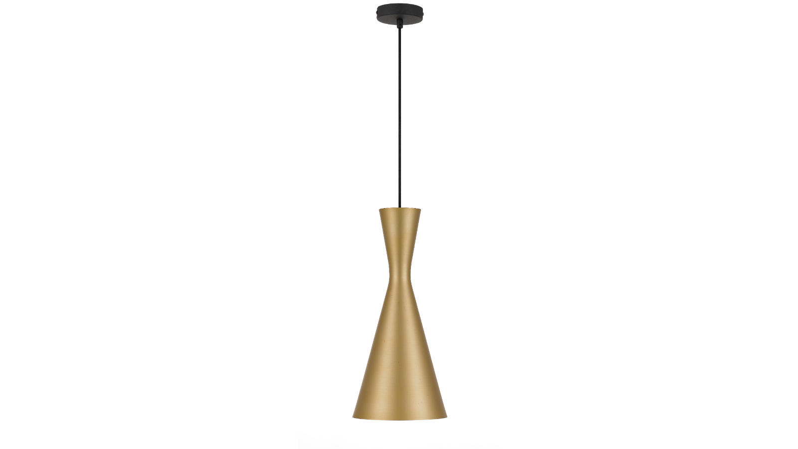 Pretty & Practical Solwood Gold Brushed/Black Pendant - 20cm 