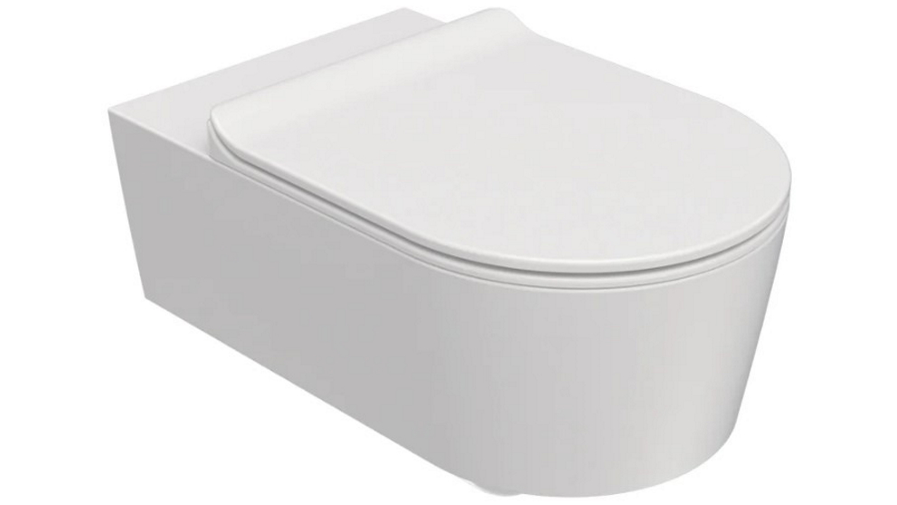Parisi Link Wall Hung Pan with Slim Soft Close Seat - Milky White
