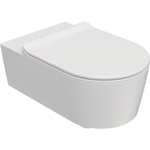 Parisi Link Wall Hung Pan with Slim Soft Close Seat - Milky White