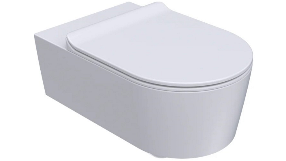 Parisi Link Wall Hung Pan with Slim Soft Close Seat - Gloss White