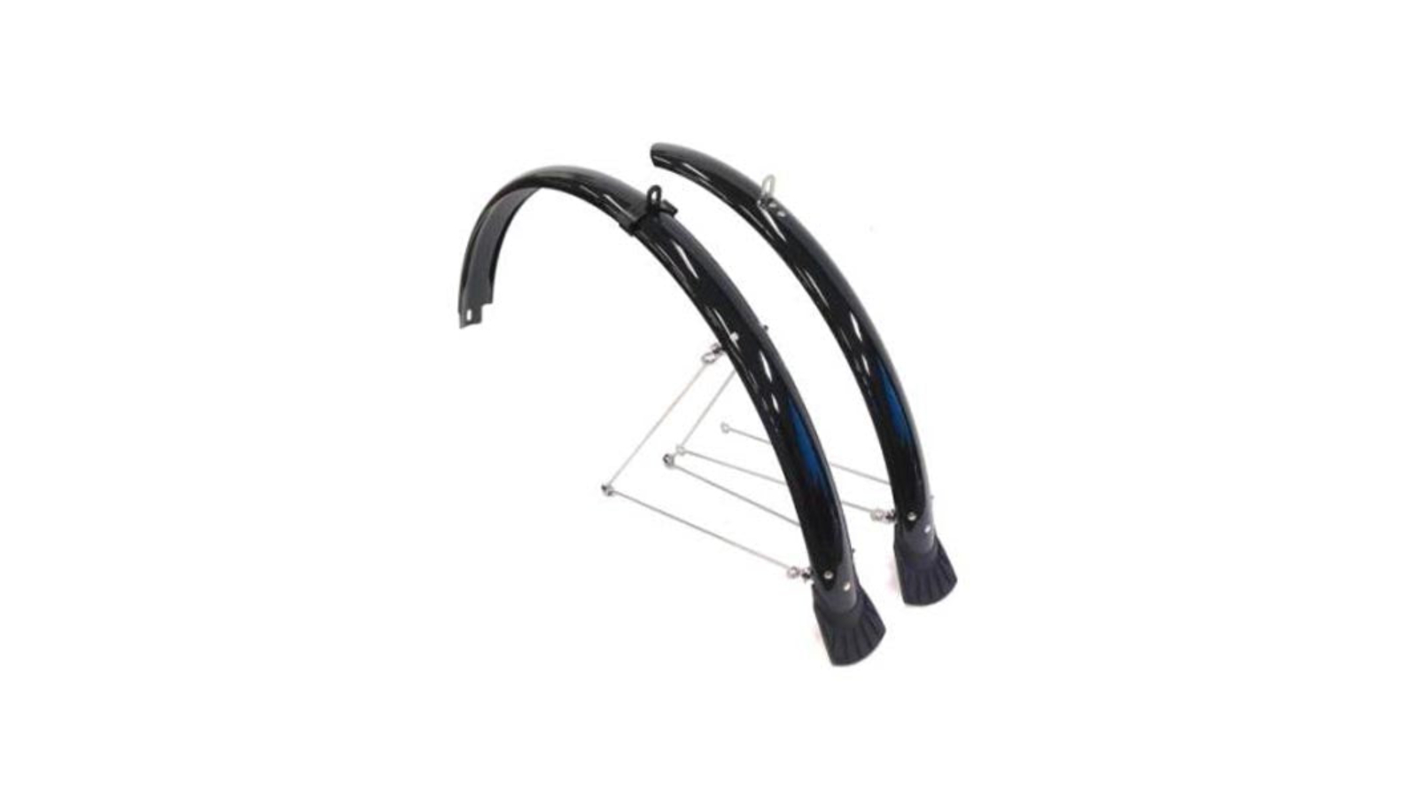 Flinger 700c Black Plastic Bike Mudguard Set - 4.4cm