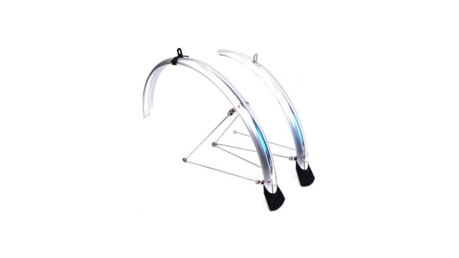 Flinger 700c Silver Plastic Bike Mudguard Set - 4.4cm