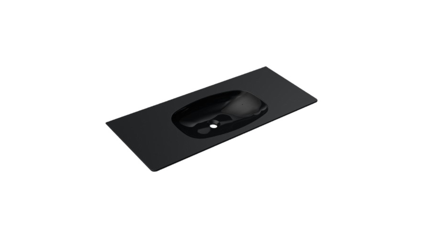 Parisi Nudaflat 120 Wall Basin 0 Tap Hole - Gloss Black