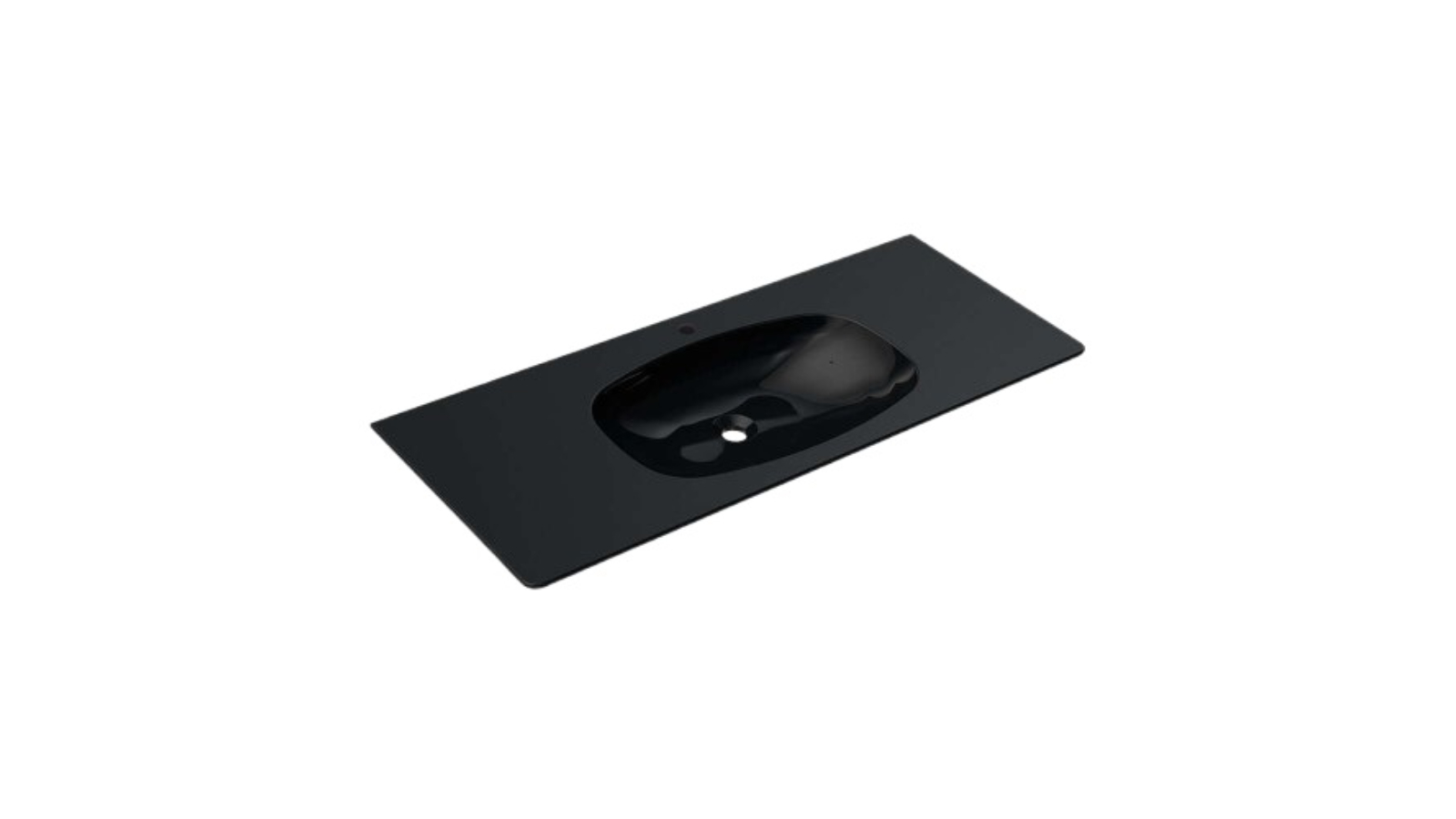 Parisi Nudaflat 120 Wall Basin 1 Tap Hole - Gloss Black