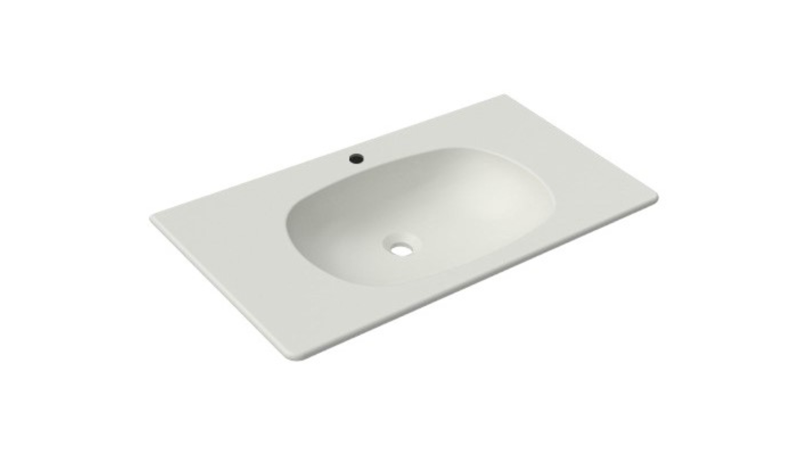 Parisi  Nudaflat 90 Wall Basin 1 Tap Hole - Milky White