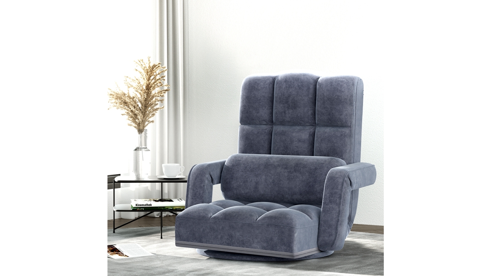 Artiss Grey Floor Swivel Recliner Chair Harvey Norman