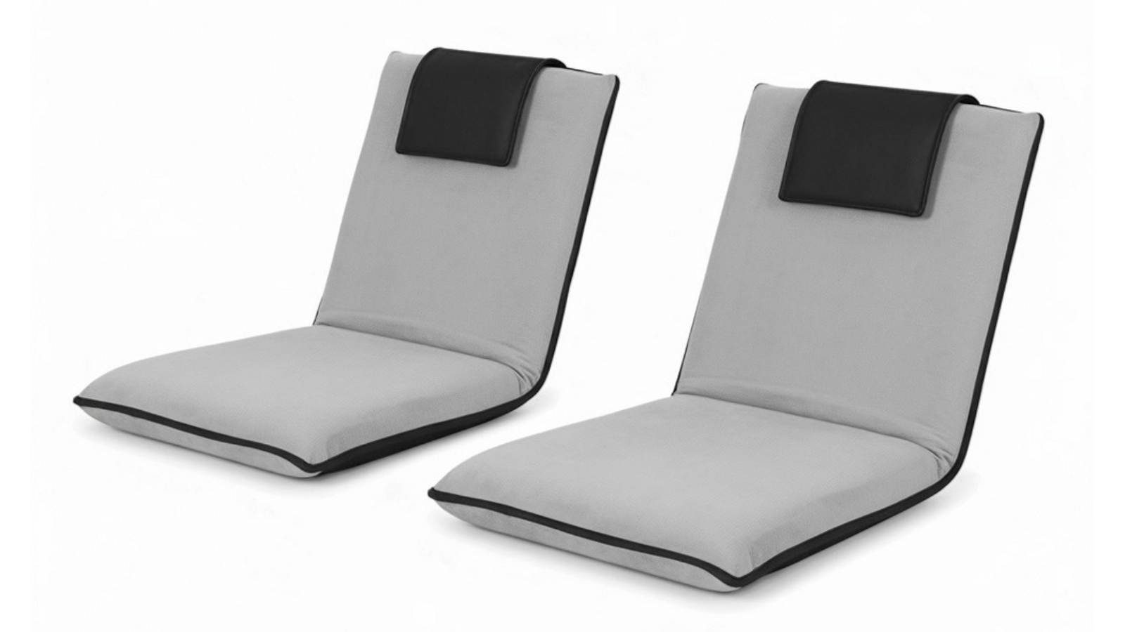 Artiss 2 Piece Floor Lounge Sofa Bed Cushion - Velvet Grey