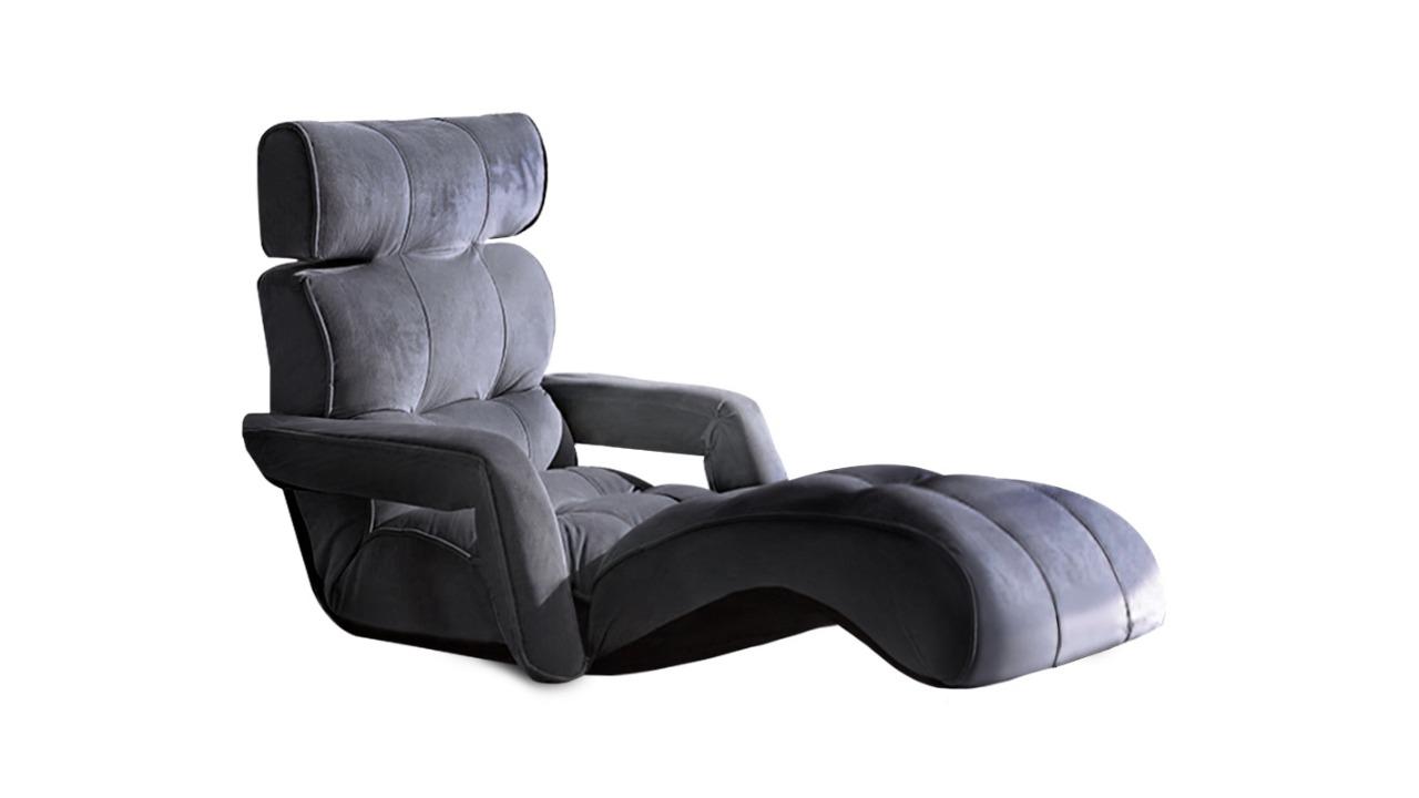 Artiss Adjustable Lounger with Arm - Charcoal