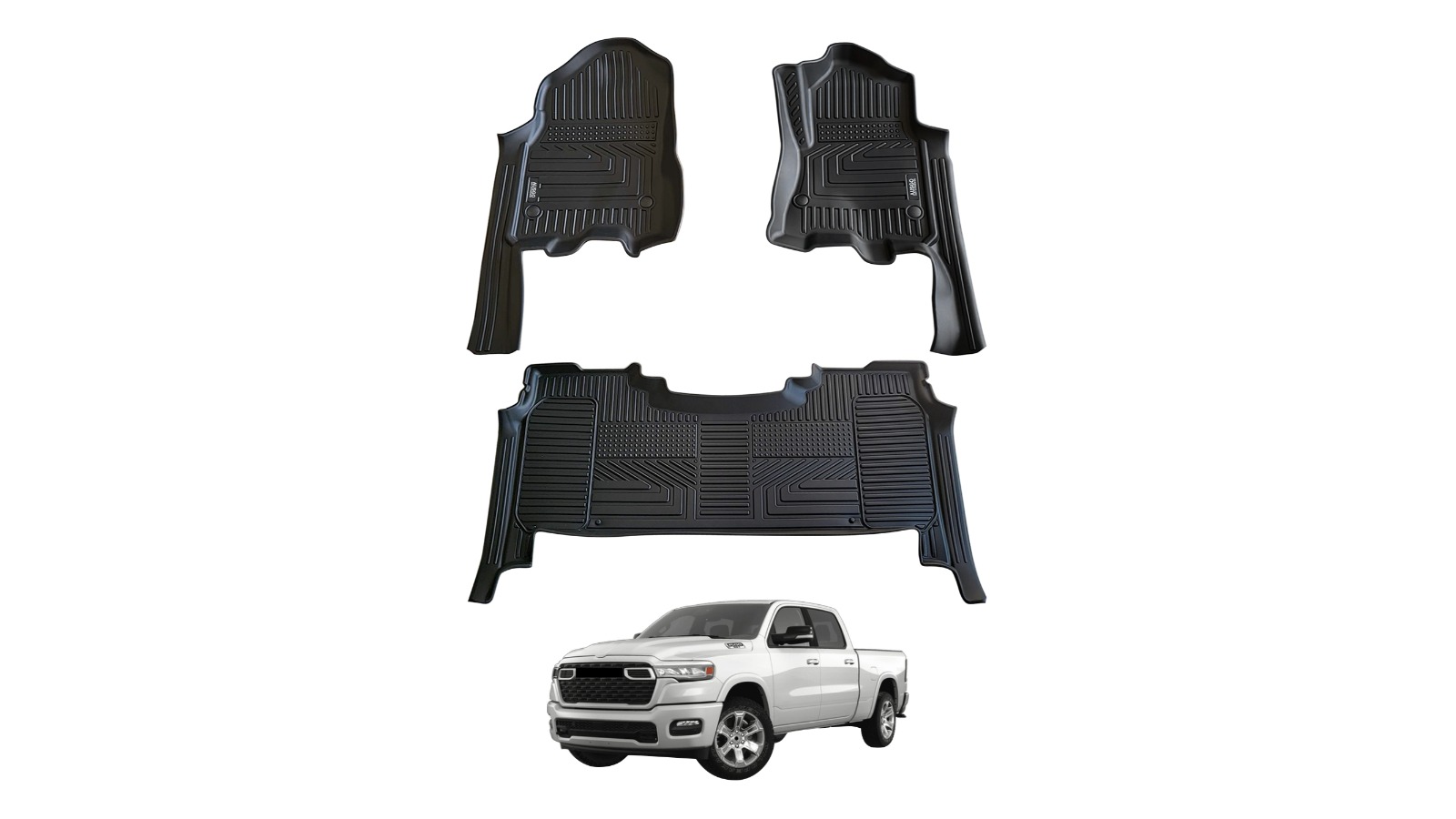 AUSGO 5D Car Floor Mats for RAM 1500 DT Series Crew Cab 2023 Onwards