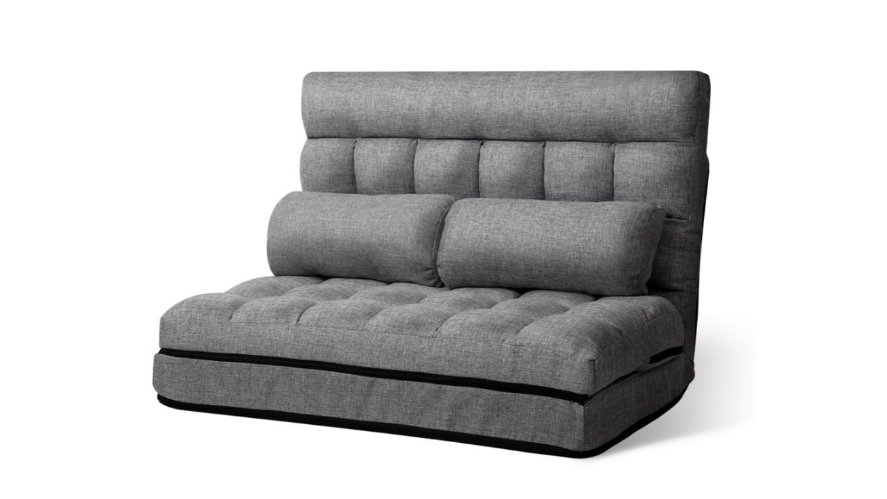 Artiss Double Lounge Sofa Bed Floor Recliner Chair - Grey