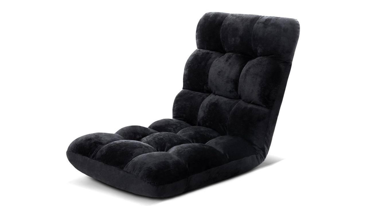 Artiss Folding Lounge Sofa Recliner Chair - Black