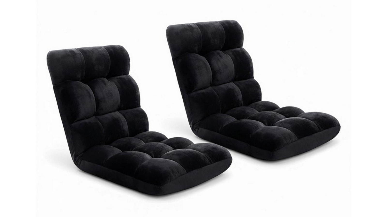 Artiss 2 Piece Flannel Fabric Lounge Sofa Bed - Black