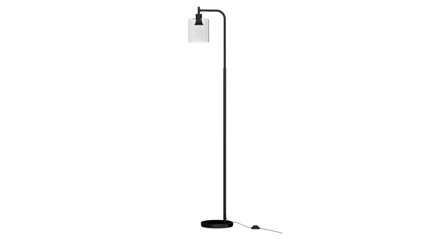 Artiss Glass Shade Floor Lamp - Black