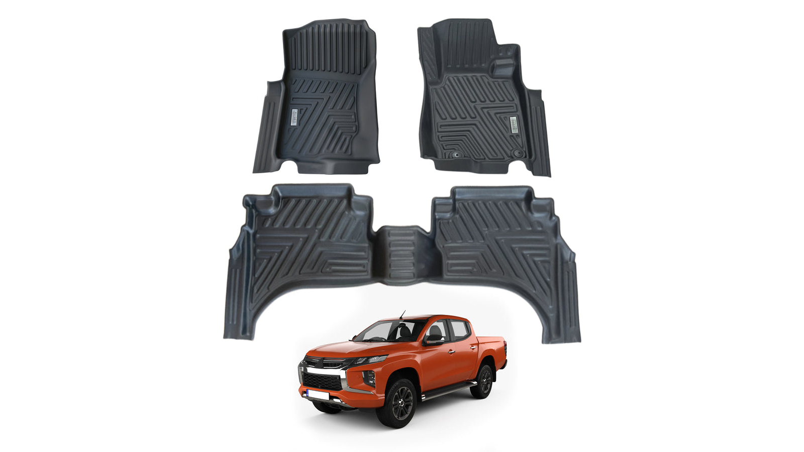 AUSGO 5D Floor Mats for Mitsubishi Triton MQ MR Series Dual Cab 2015-2024