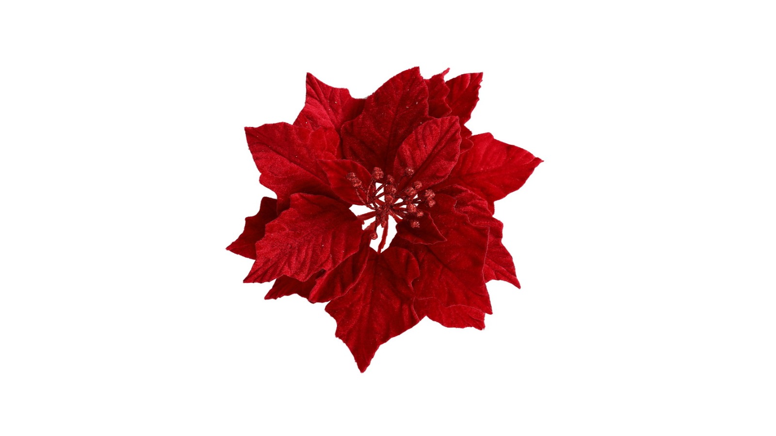 Jingle Jollys Set of 14 Christmas Tree Flower Ornament - Red