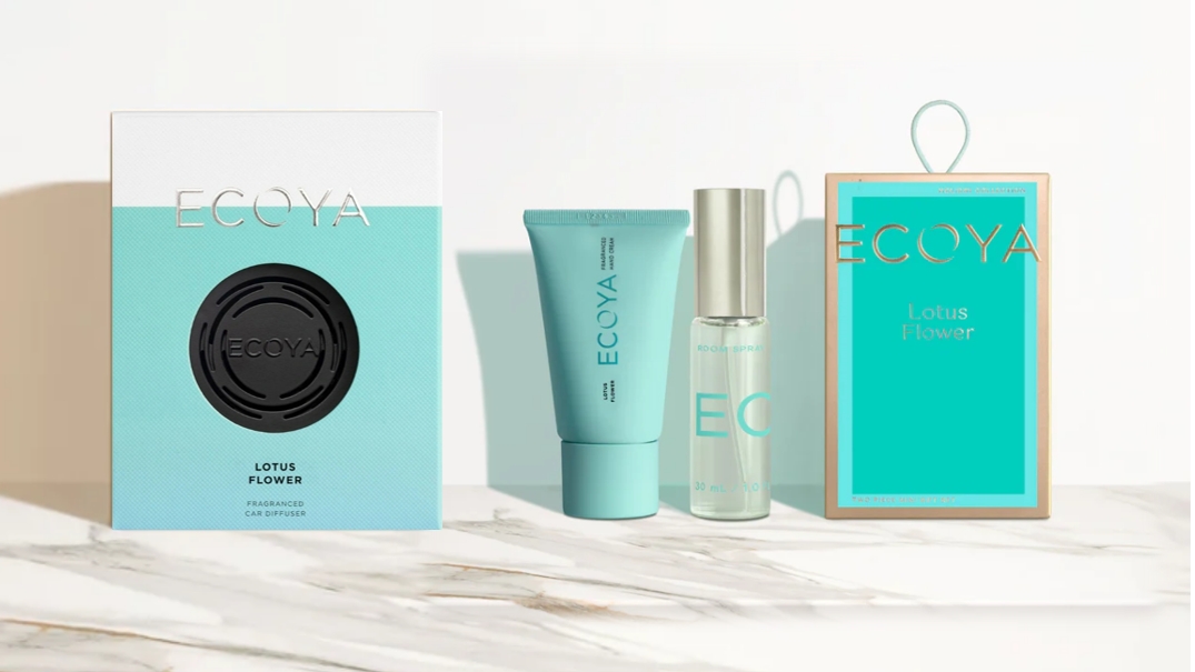 Ecoya Secret Santa Gift Set + Car Diffuser Bundle -Lotus Flower