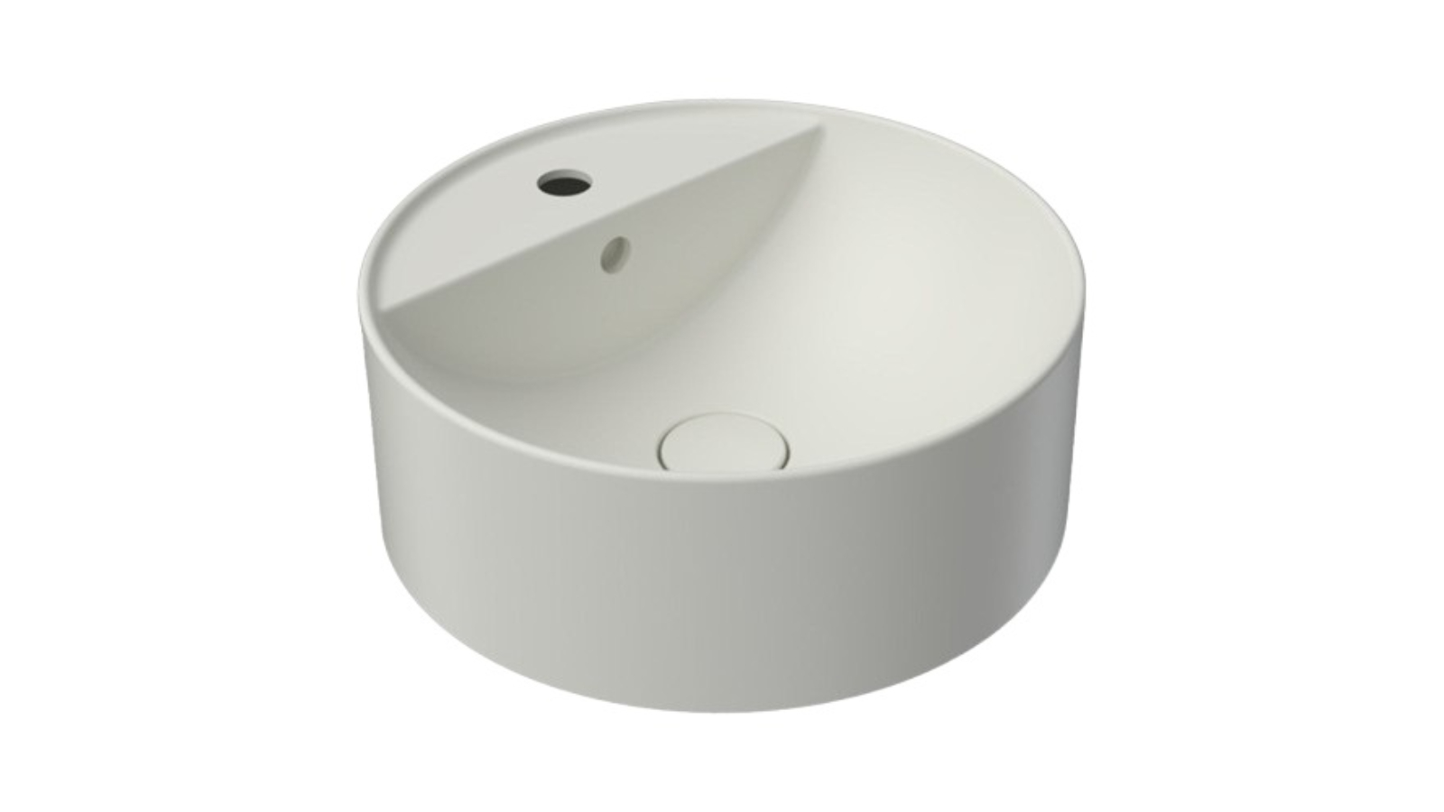 Parisi Twinset Slim 420 Bench Basin with Tap Ledge 1 Tap Hole - Milky White