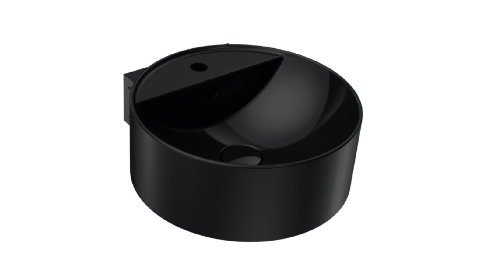 Parisi Twinset Slim 420 Wall Basin with Tap Ledge 1 Tap Hole - Gloss Black