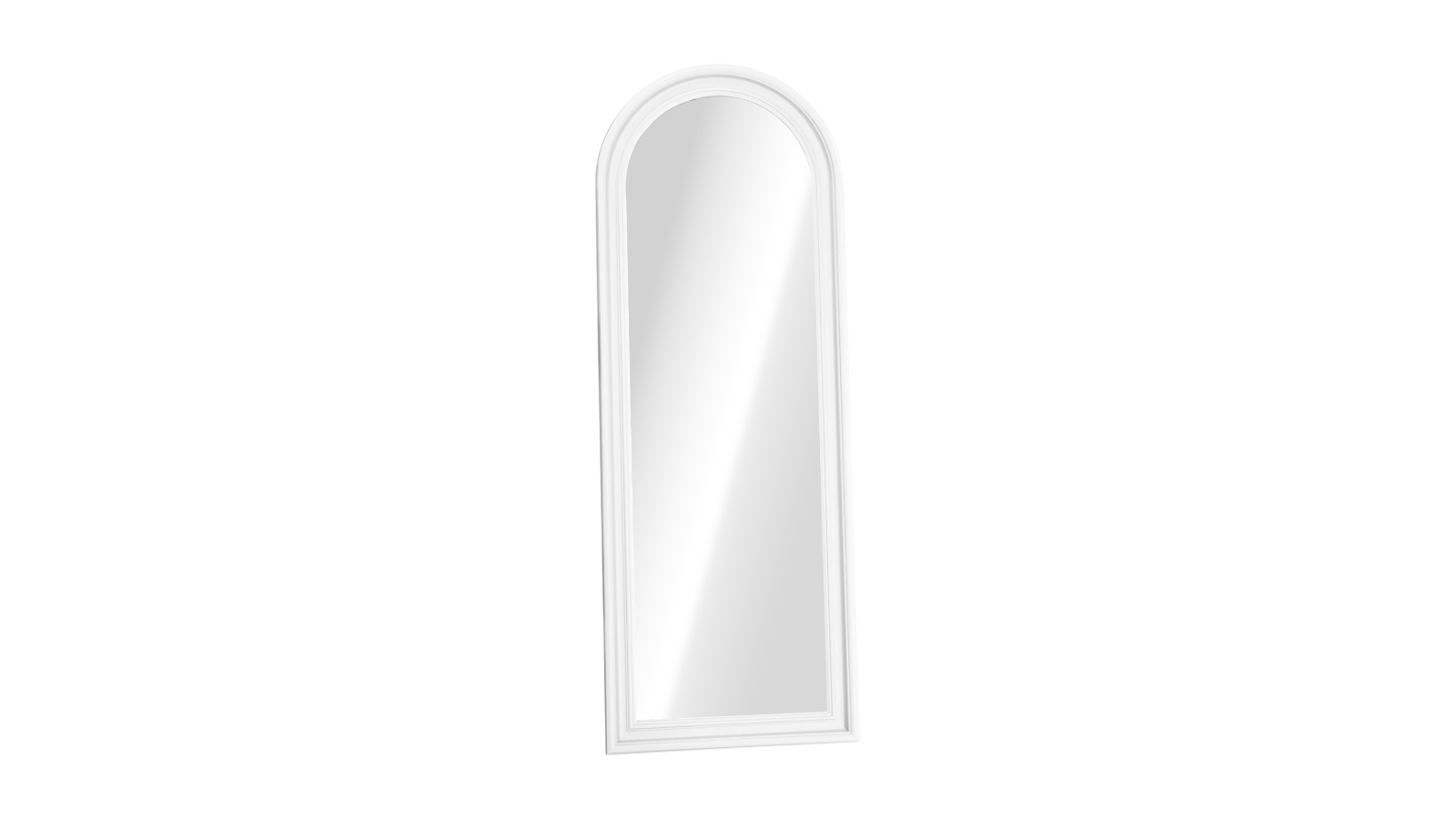 Oikiture 165 x 60cm Full Length Elegance Arch Floor Mirror - White Wood