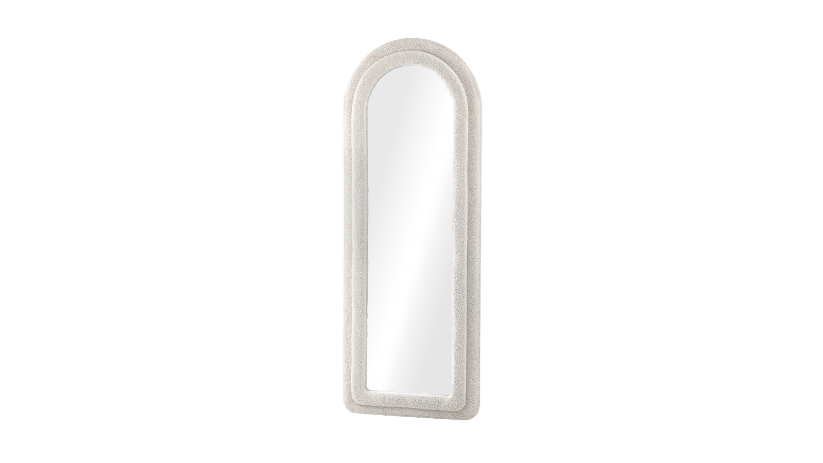 Oikiture Dressing Bedroom 1.8metre Full Length Boucle Frame Floor Mirror