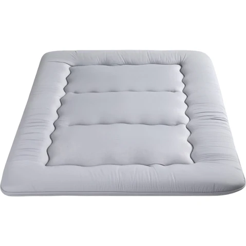 Giselle Bedding 135 x 200cm Japanese Futon Washable Cover Strap Foldable Mattress - Grey