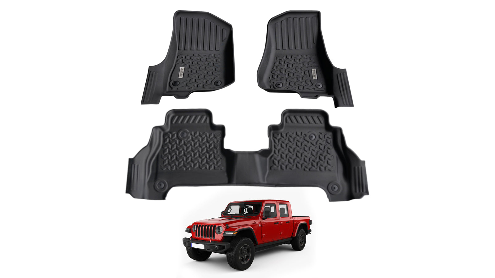 AUSGO 5D Floor Mats for Jeep Gladiator Dual Cab 2020-Onwards
