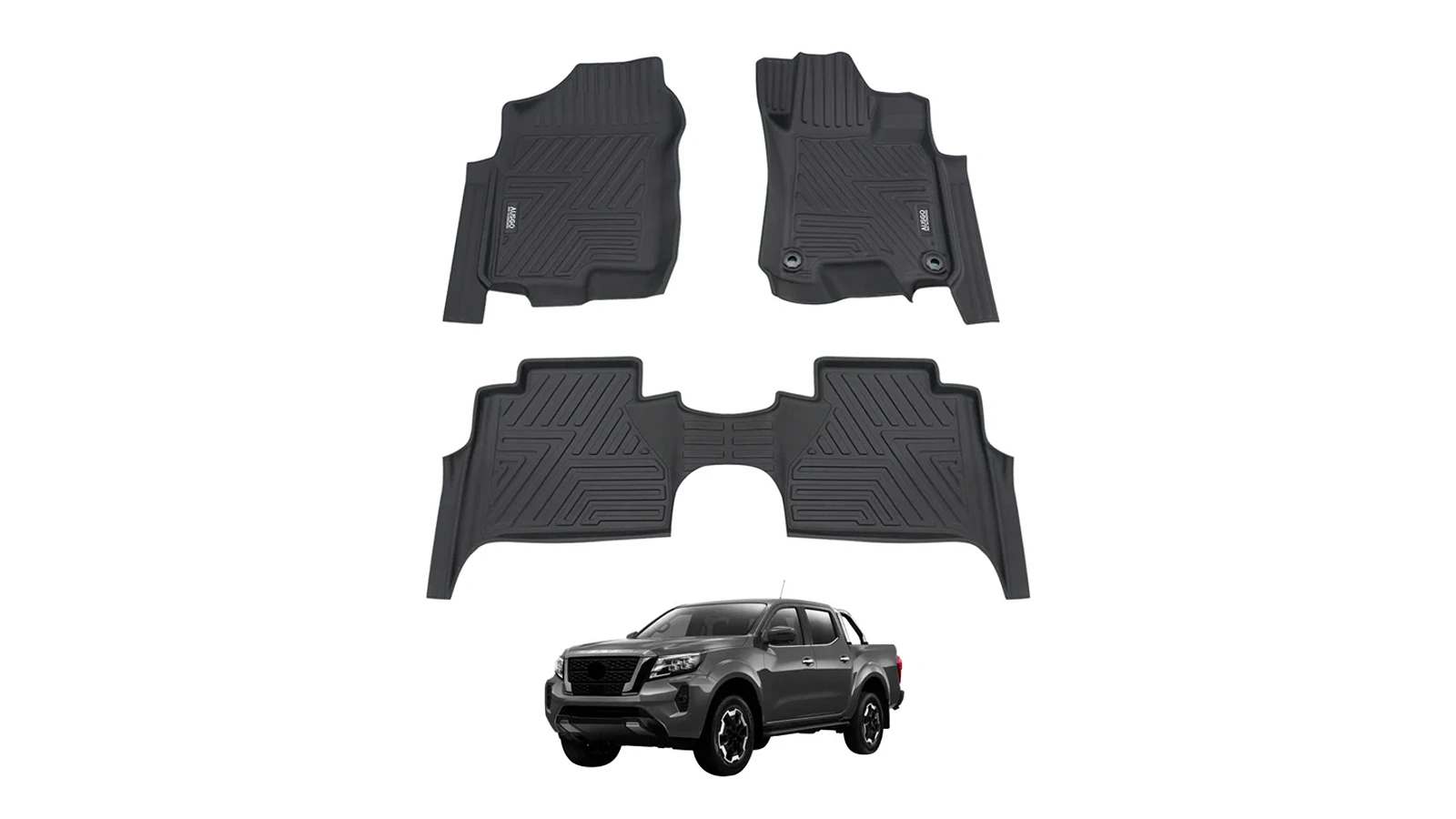 AUSGO 5D Car Floor Mats with Cup Holder for Nissan Navara NP300 D23 Dual Cab 2015-2025 with Cup Holder