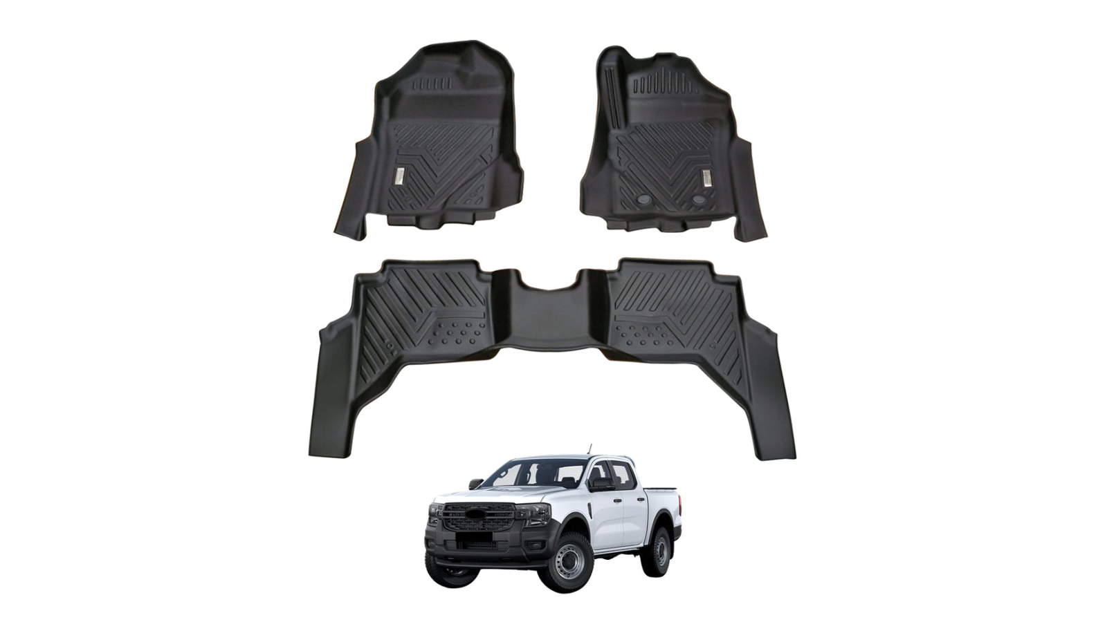 AUSGO 4WD Accessories 5D Car Floor Mats for Ford Ranger Dual Cab 2022-Onwards