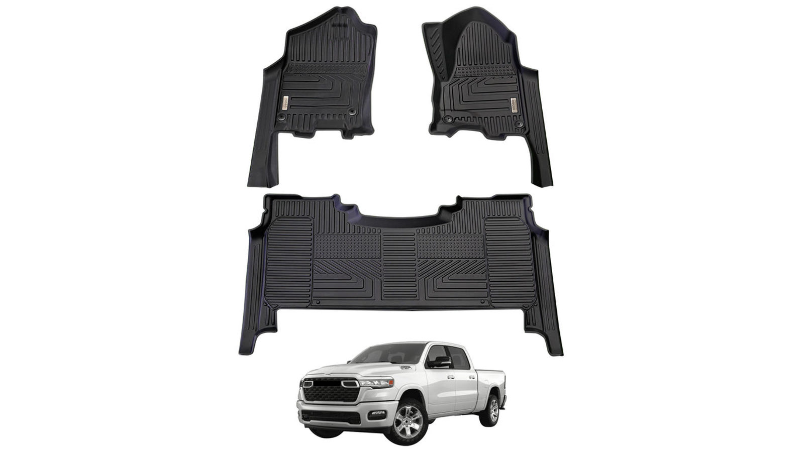 AUSGO 5D Car Floor Mats for RAM 1500 DT Series Crew Cab 2023 Onwards