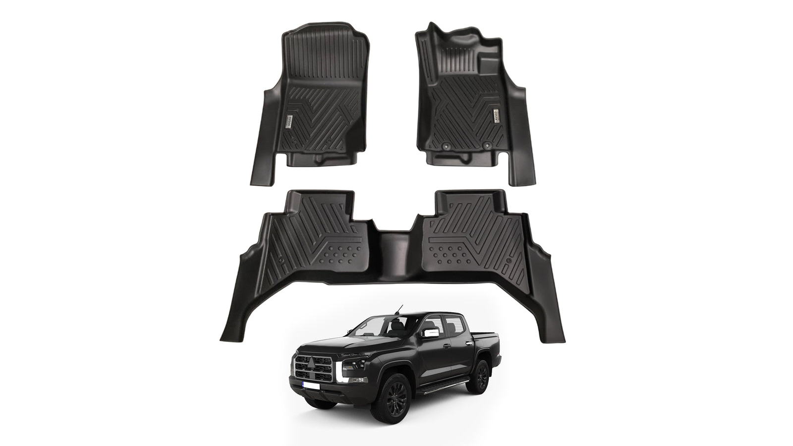AUSGO 5D Floor Mats for Mitsubishi Triton MV Next-Gen Dual Cab 2024-Onwards