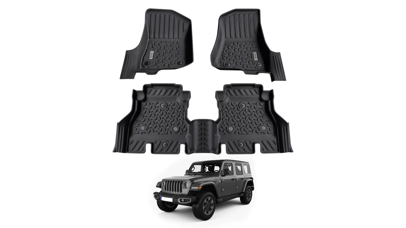 AUSGO 5D Floor Mats for Jeep Wrangler JL Series 4-Door 2018-Onwards