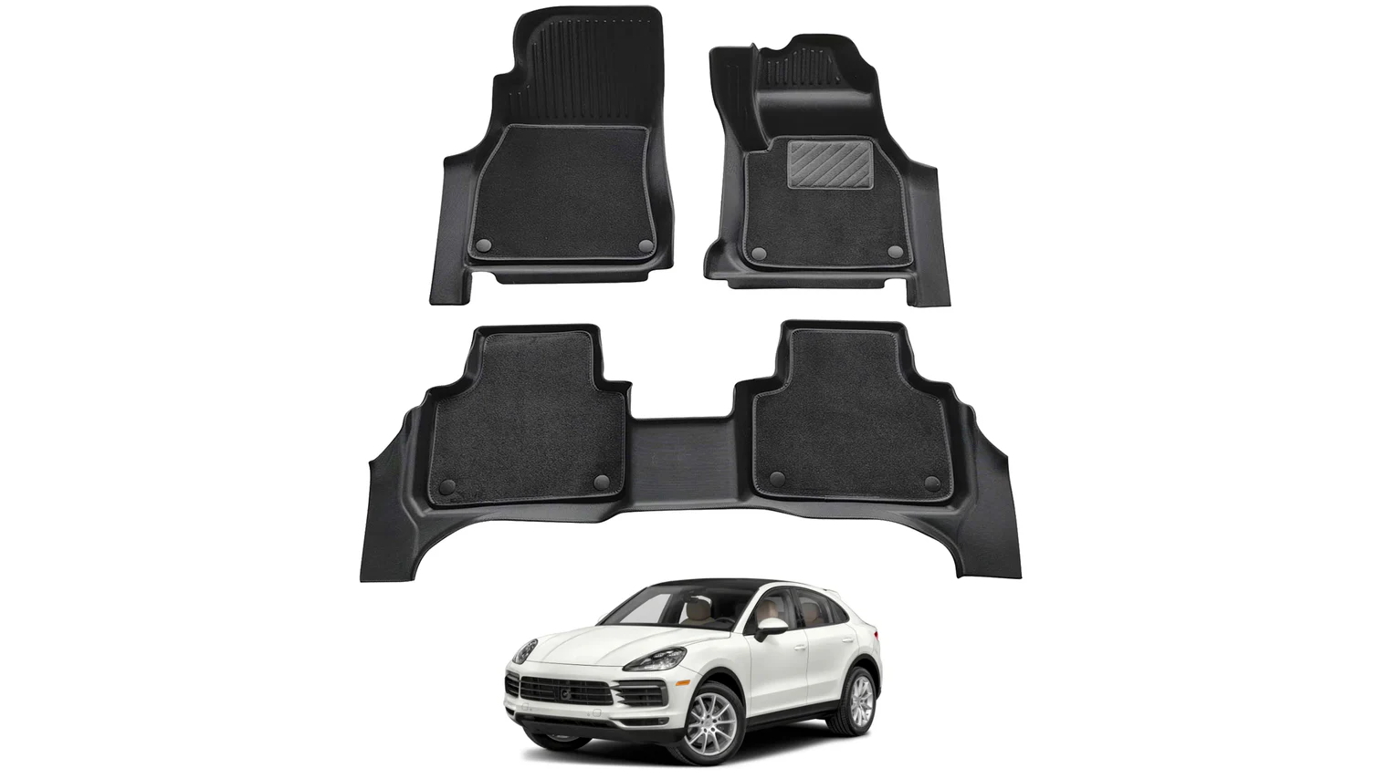 AUSGO Double-Layer Car Floor Mat for Porsche Cayenne 9YA Series 2018-Onwards