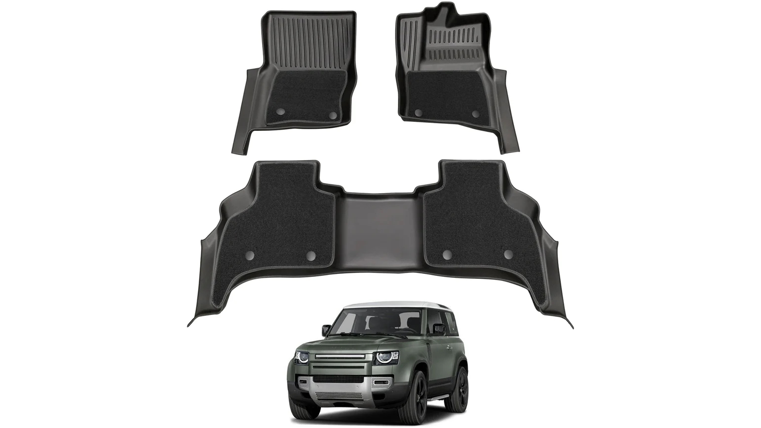AUSGO Double-Layer Car Floor Mat for Land Rover Defender L663 Series 110 5 Seats 2020-Onwards
