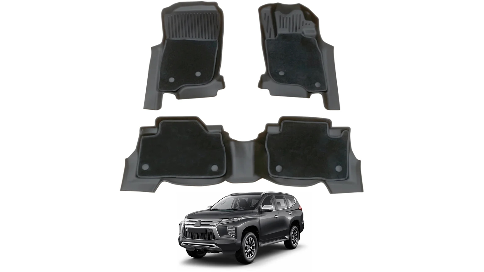 AUSGO Double-Layer Car Floor Mat for Mitsubishi Pajero Sport 2015-Onwards