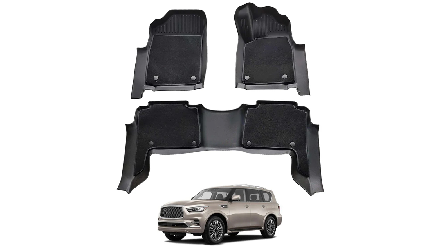 AUSGO Double-Layer Car Floor Mat for Infiniti QX80 Z62 2015-2019