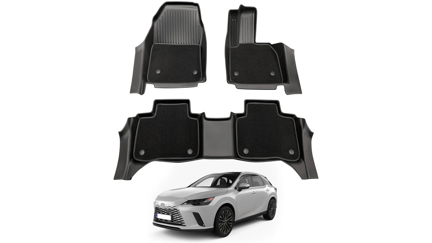 AUSGO Double-Layer Car Floor Mat for Lexus RX Series RX350/RX350h/RX500h 2022-Onwards