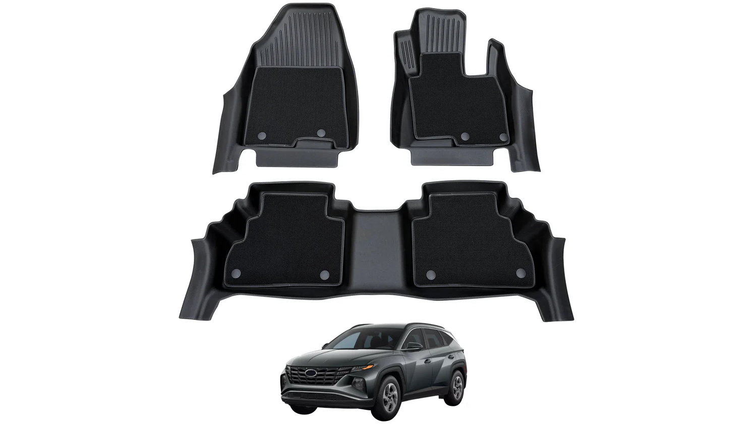 AUSGO Double-Layer Car Floor Mat for Hyundai Tucson 2021-Onwards
