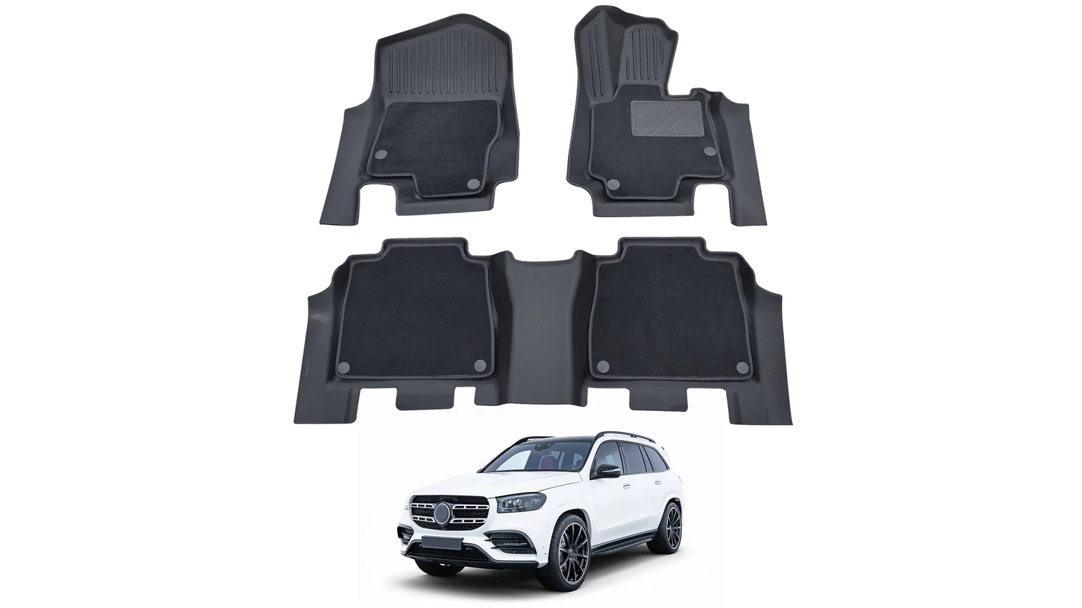 AUSGO Double-Layer Car Floor Mat for Mercedes-Benz GLS-Class GLS Class X167 2019-Onwards