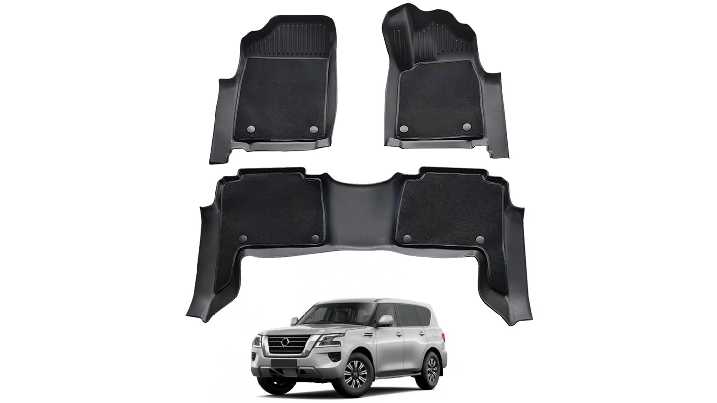 AUSGO Double-Layer Car Floor Mat for Nissan Patrol Y62 2012-Onwards