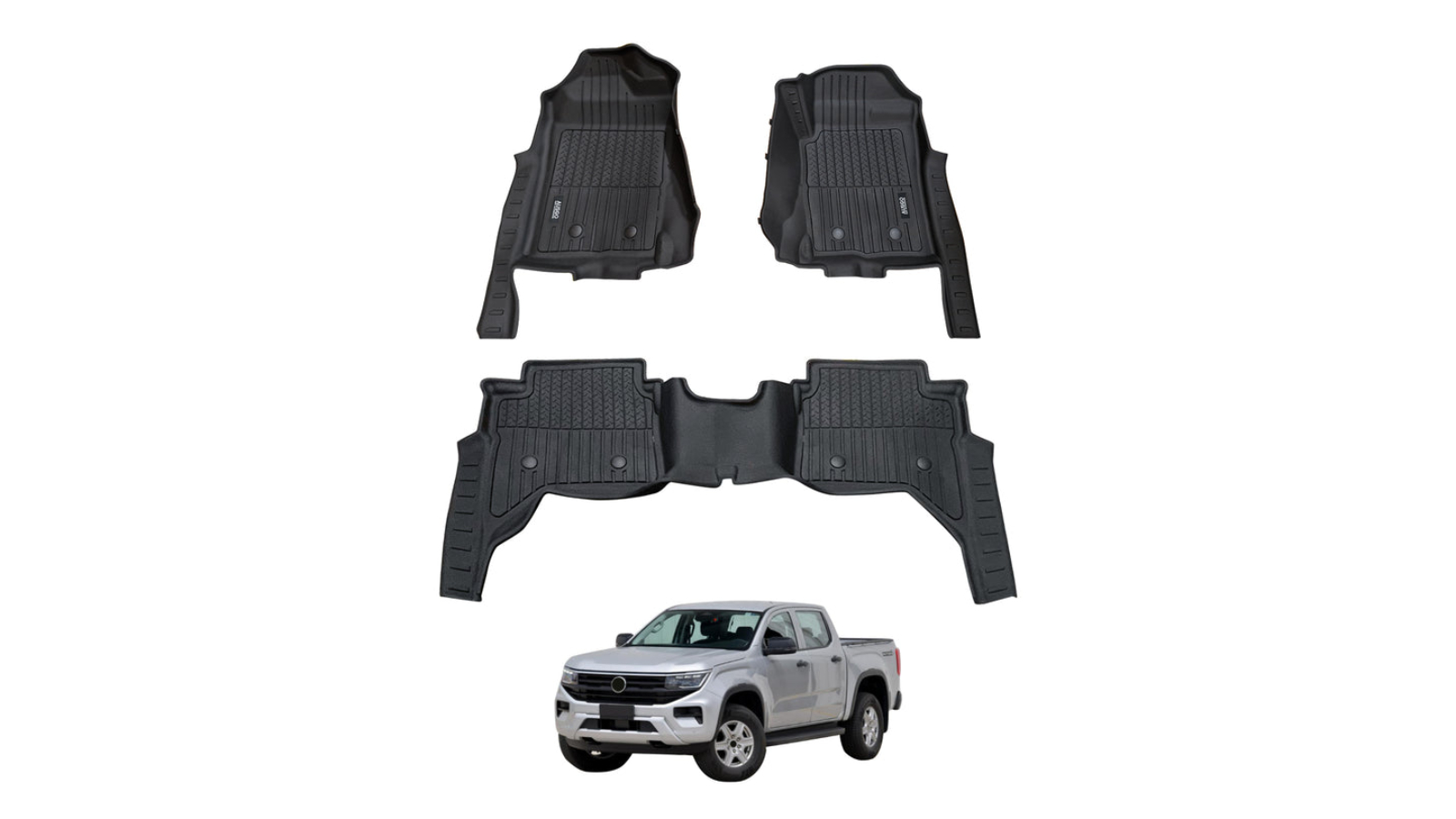 AUSGO 7D Injection Floor Mats for Volkswagen Amarok Next-Gen NF Dual Cab 2023-Onwards