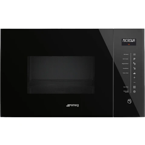 Smeg Linea 25L Built-in Microven Oven with Grill - Pure Black