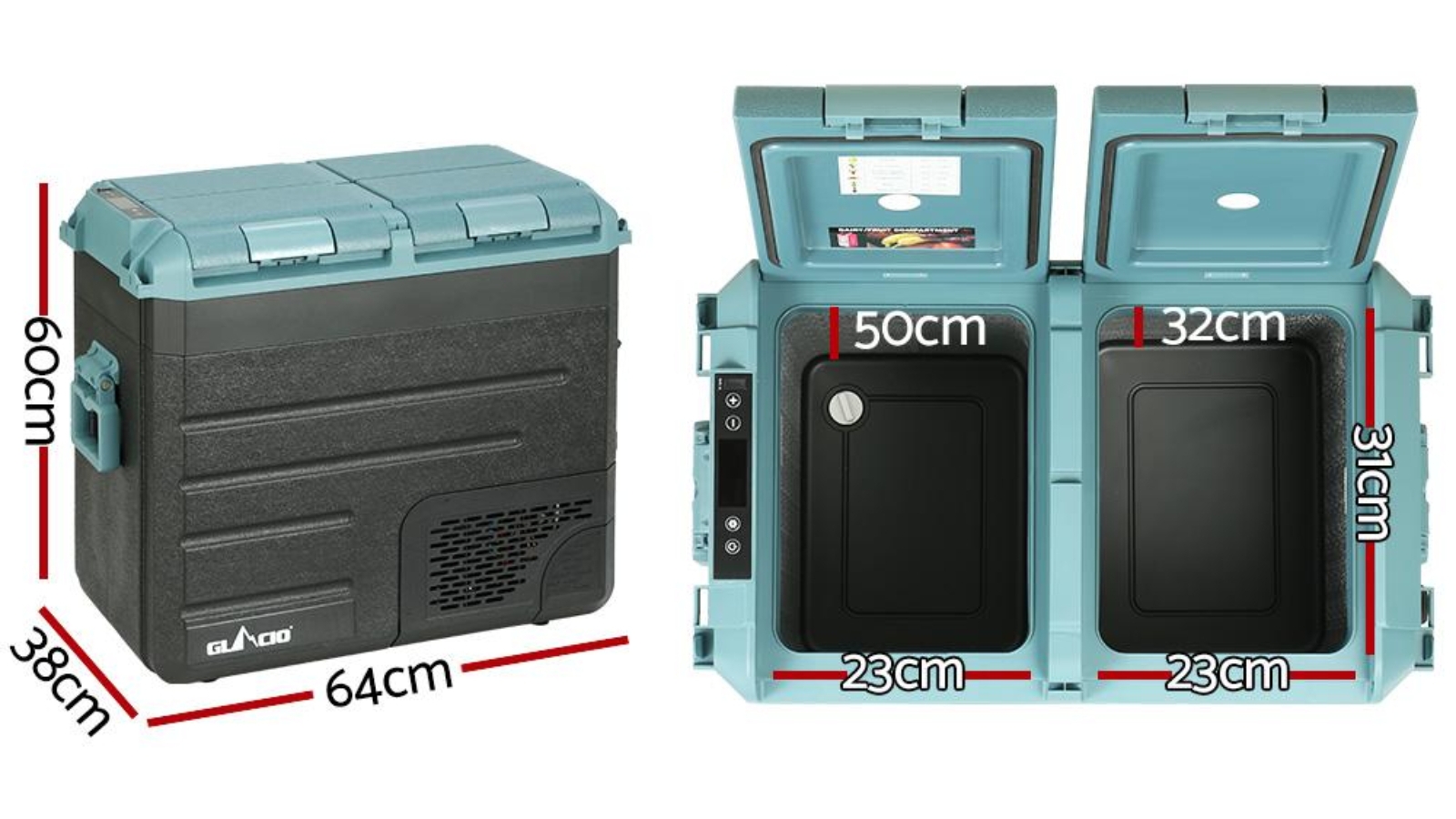Glacio 60L Portable Fridge Freezer Camping Fridges Cooler