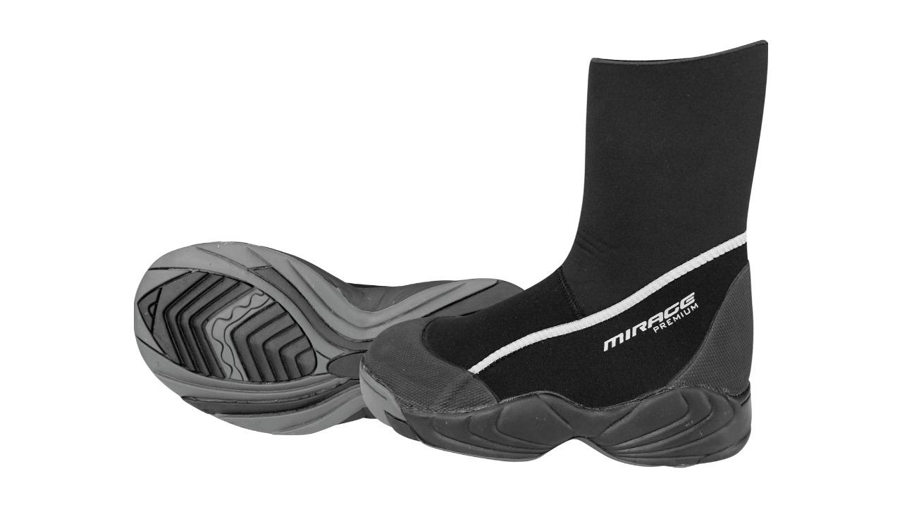 Mirage Black Premium Zippless All Purpose Fish and Dive Boots with Storage Bag - Size 8