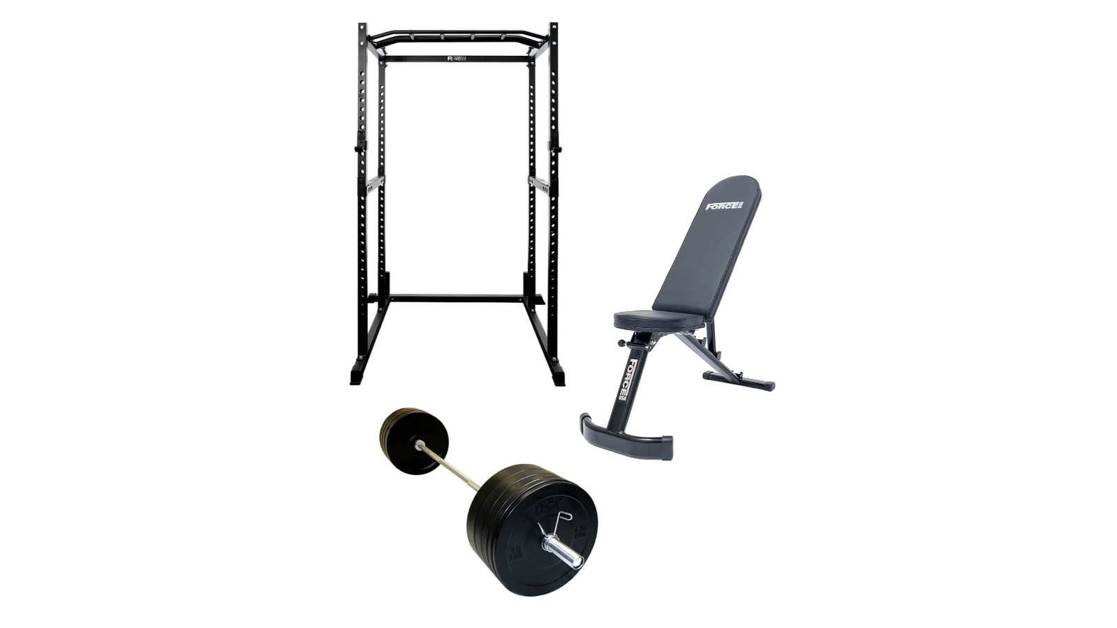 Force USA Adjustable Bench Olympic Barbell and Bumper Plate - 50kg