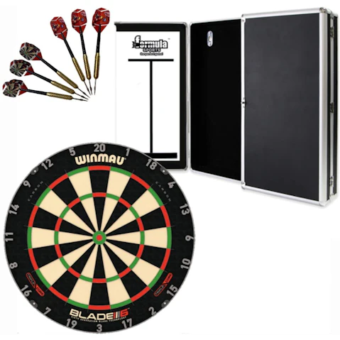 Winmau 6 Triple Core Blade + Aluminium Cabinet + Dart Set