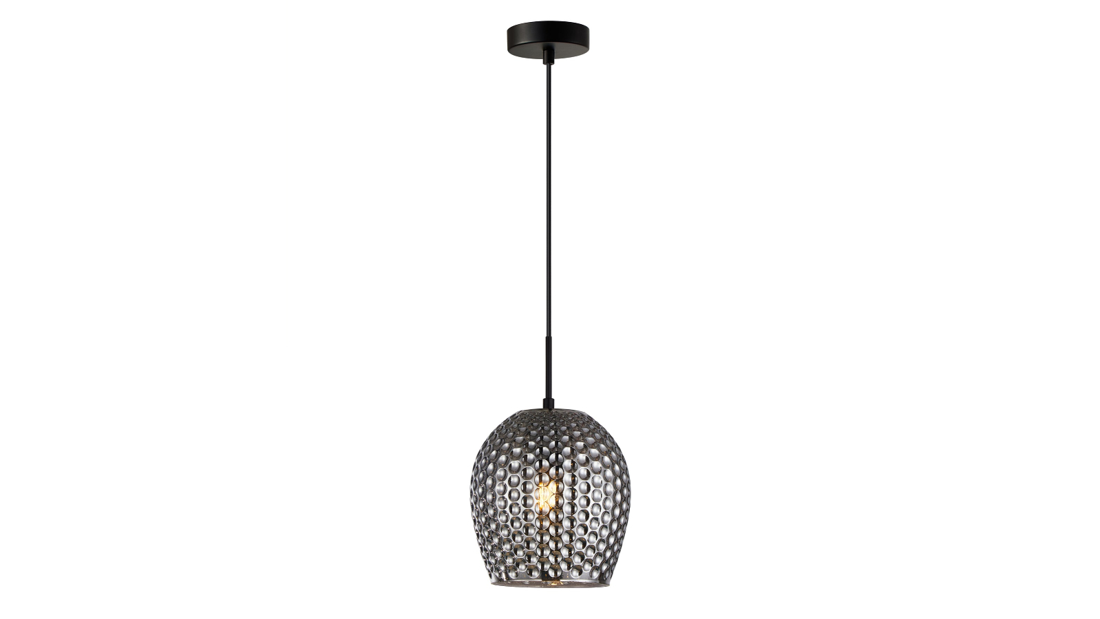 Fossetta Wine Glass Shape Smokey Black Mirror Finish Interior Pendant Light