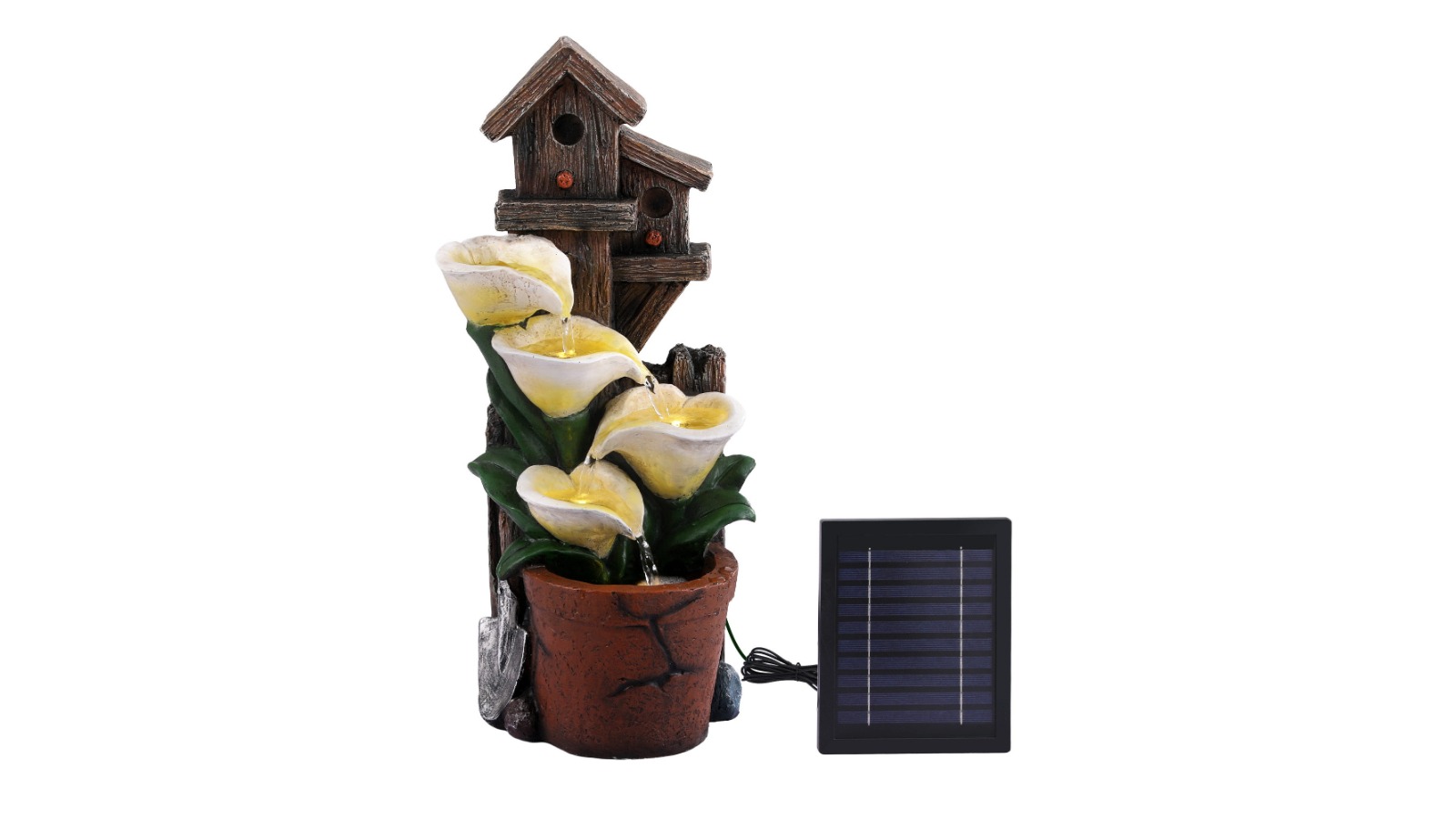 Gardeon 4-Tier Solar Fountain Cascading Flower Bowl - 55cm