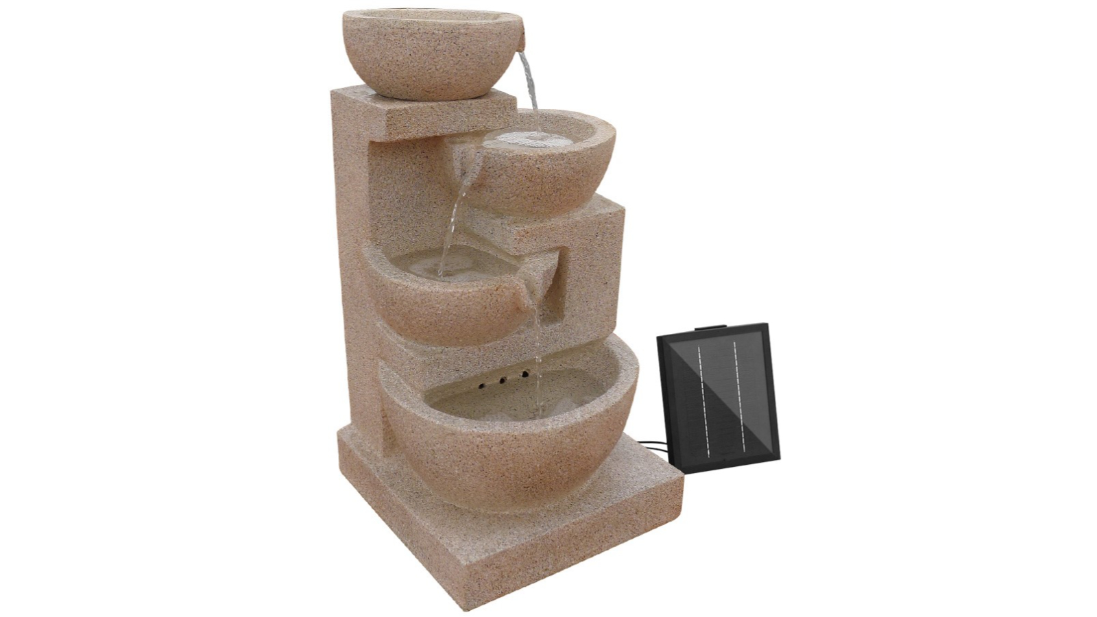 Gardeon 4 Tier Solar Powered Fountain with Light - Sand